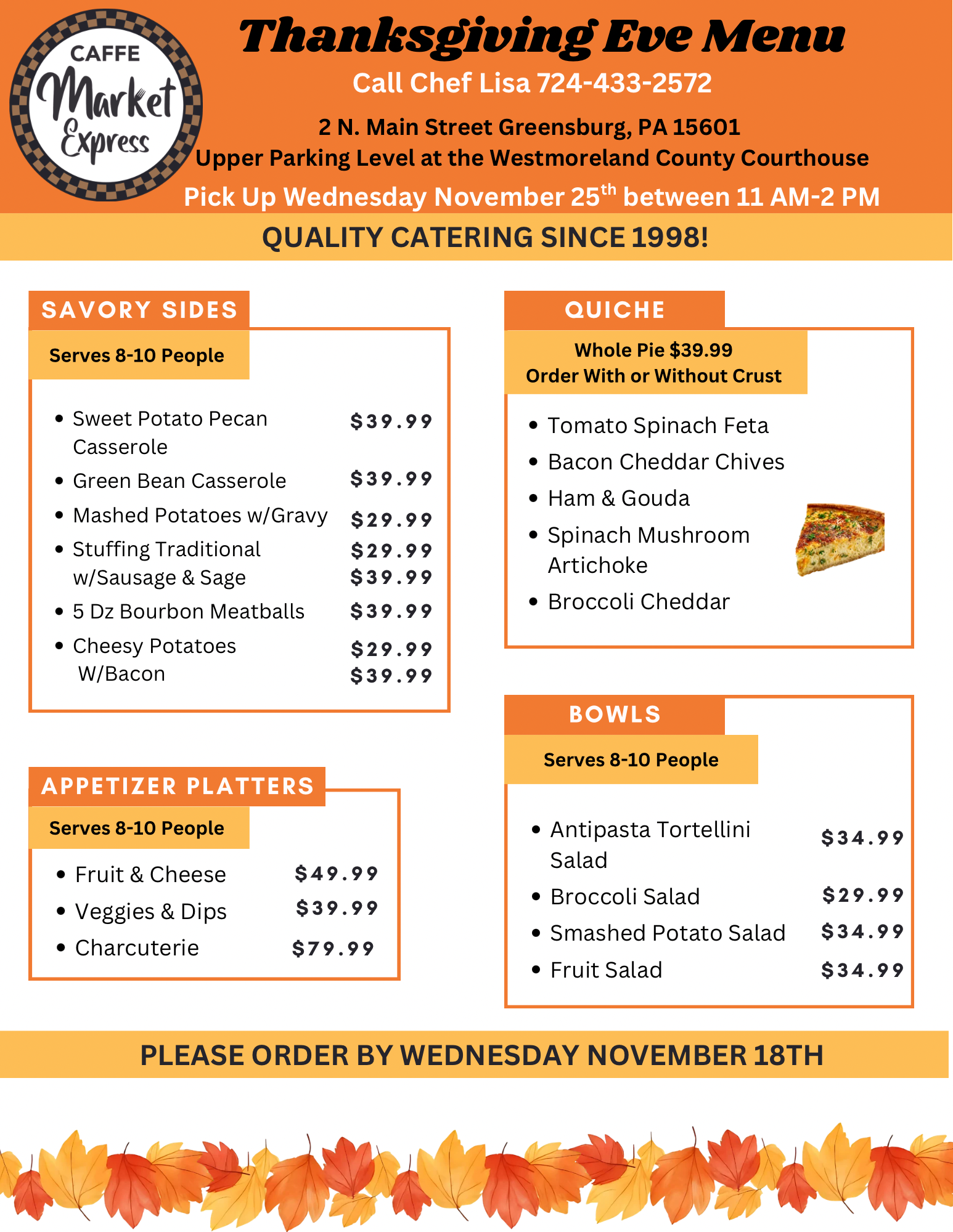 fall menu